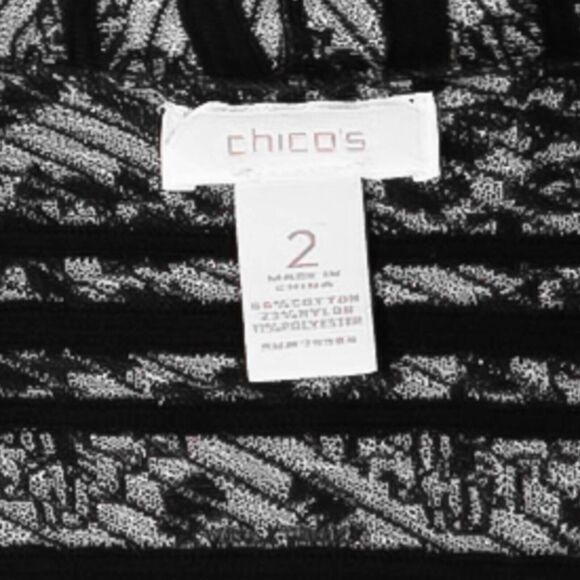 Chico's Women's Kimono Black Gray Geometric Open Front Cardigan Jacket 2 US L/12 - Picture 3 of 8